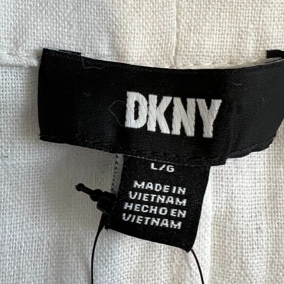 NWT DKNY Linen Blend, Sleeveless White Maxi Dress, Size Large - Picture 2 of 8